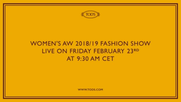 【Live】線上看！TOD'S 2018秋冬大秀，將在2/23下午4點半登場