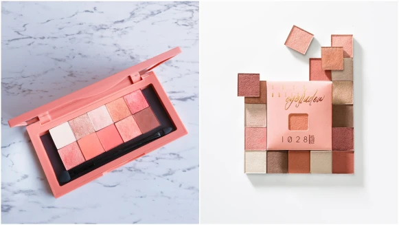 上市不到一週網路上的口碑被推爆！1028也推出自我組藝眼影系列，從包裝到眼彩都是夢幻玫瑰色調
