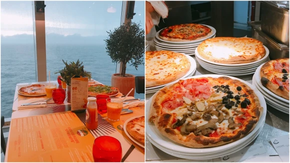 在海上還能吃到熱騰騰的窯烤PIZZA！歌詩達郵輪新浪漫號從牛排餐廳、披薩屋到一風堂拉麵全都帶你吃一輪