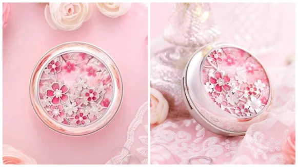 第一眼就驚艷！后美白氣墊粉餅推出超華麗立體櫻花氣墊粉盒，是包包裡最美的風景