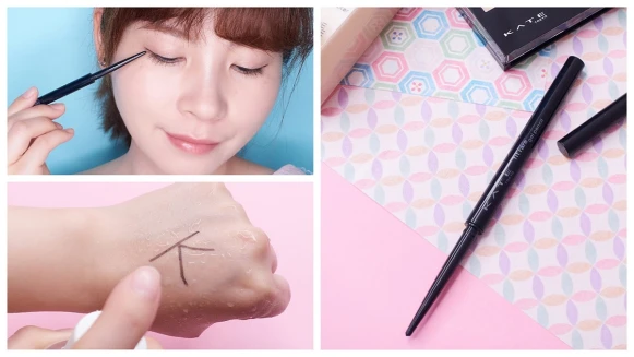 真的不暈染！耐油防水耐磨擦，激細柔滑好上手，今年夏天沒有KATE半熟眼線膠筆就輸慘了…