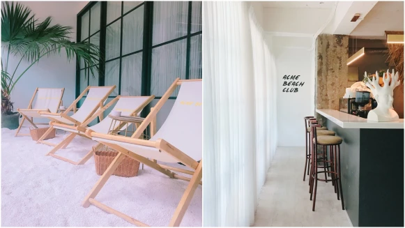 隱身舊大樓3F陽台的浪漫沙灘！位在西門町的小香港「ACME Breakfast CLUB」電梯開門就像來到另一個世界