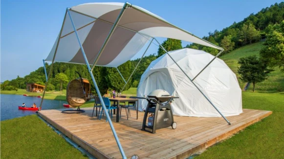  帳篷不用自己搭！享受最Outdoor的時尚露營，日本滋賀縣的「GLAMP ELEMENT」絕對是閨蜜&amp;情侶最美的回憶~