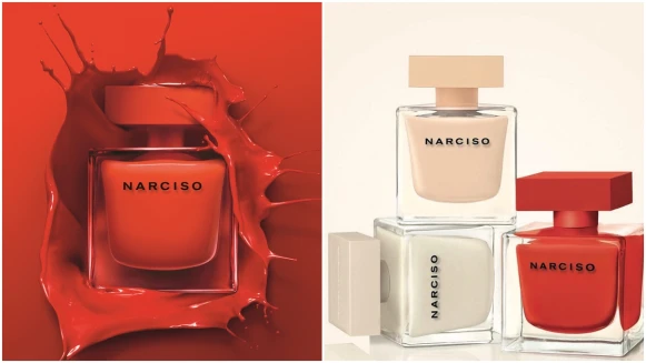 牛奶罐瓶身換上熱情紅裝～Narciso全新炙熱情迷淡香精，性感麝香結合致命紅色花香，絕對令人上癮