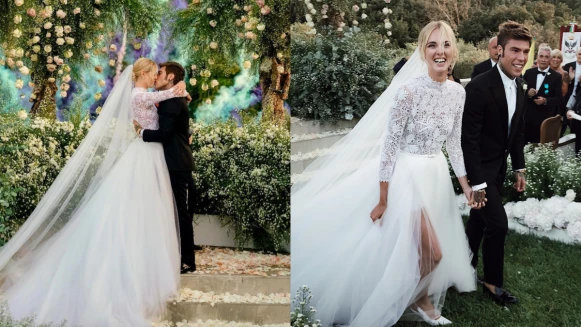 「Yes I do, forever!」宇宙級時尚部落客Chiara Ferragni嫁了!世紀婚禮浪漫登場,披絕美白紗與老公Fedez幸福擁吻