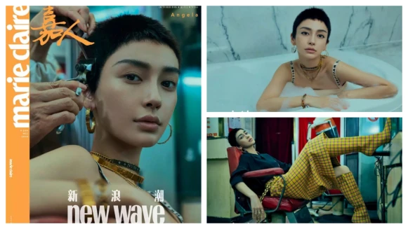 撕掉昔日標籤！Angelababy以率性平頭登上《嘉人》10月號封面