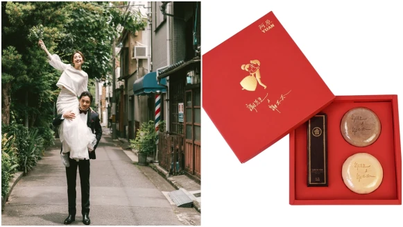 柯佳嬿、謝坤達婚宴伴手禮公開！這樣也能放閃，選用阿原「親口說艾檸」好甜蜜