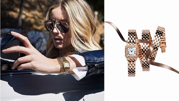 時尚名人優雅穿搭卡地亞全新美洲豹腕錶 