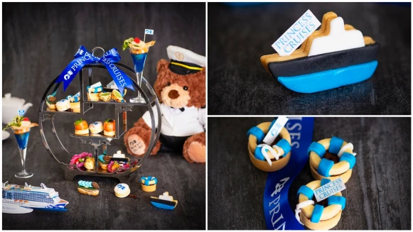 迷你郵輪、海軍風泳圈、貝殼脆餅 馬可波羅攜手公主遊輪聯名下午茶 歲末壓軸甜蜜奢華啟航 