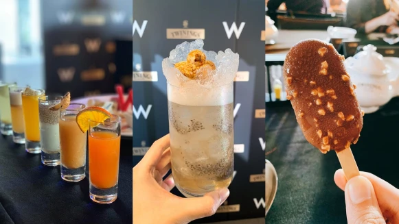 上頭還有爆米花俏皮點綴！唐寧茶TWININGS攜手W Taipei推出聯名調酒、甜點