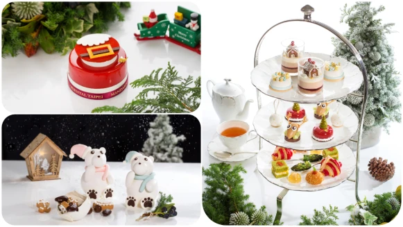 耶誕雪屋、聖誕樹、驚喜球 文華餅房+青隅用縮小燈幻化耶誕景象午茶