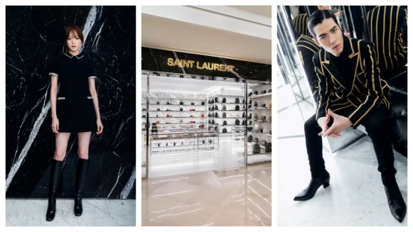 李聖經穿聖羅蘭秀逆天長腿，蕭敬騰帥氣壓場。 