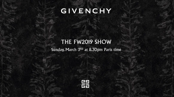【Live】線上看！GIVENCHY 2019秋冬時裝大秀，將在3/4凌晨3點登場