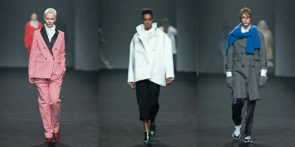 DOUCHANGLEE 2019秋冬系列靈感來自設計雙人組的日常對話，重組流行語言，開啟新世界