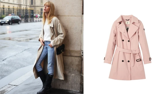 淺卡其、冰河藍、乾燥玫瑰粉...全都是春夏粉嫩色，快入手這6款時髦又防水風衣