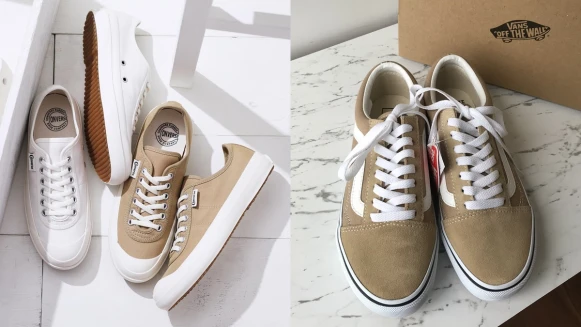 Vans再推經典鞋款old skool，還有Converse、EXCELSIOR…這2款奶茶色系帆布鞋可以選