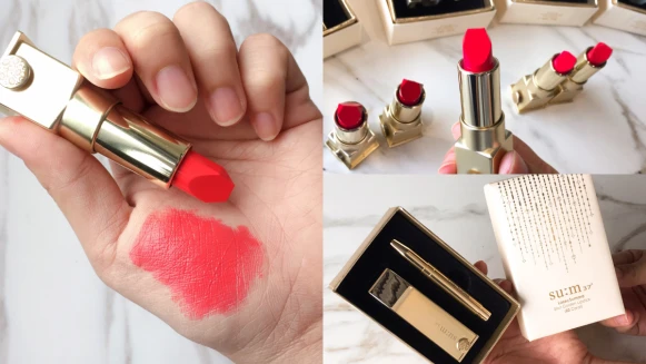 su:m37全新金萃無痕絲絨完美唇膏系列 奢華金色磨砂外殼搭配「水鑽開扣」讓妳補妝也能散發強大氣場！