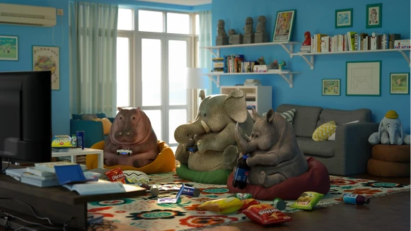 真想每天在家耍懶！超萌動物們集體變成「懶東西」，就算冰快溶化了，北極熊堅持在懶骨頭上划手機