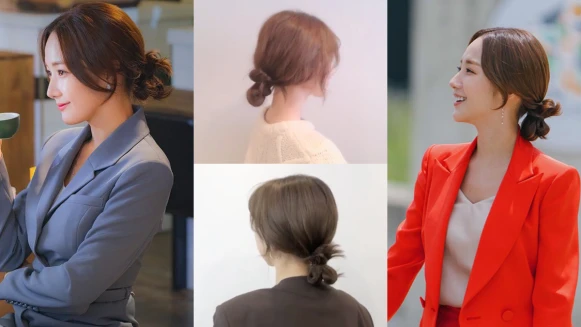 朴敏英《她的私生活》雙折包頭髮型，可以正式也可以隨性，簡單零技巧，長髮女孩快學起來！