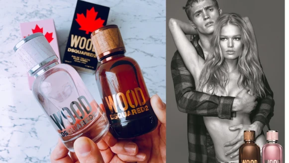 絲絨精品外盒與質感白蠟樹原木紋瓶蓋設計DSQUARED2推出由內而外木質調男女對香WOOD!