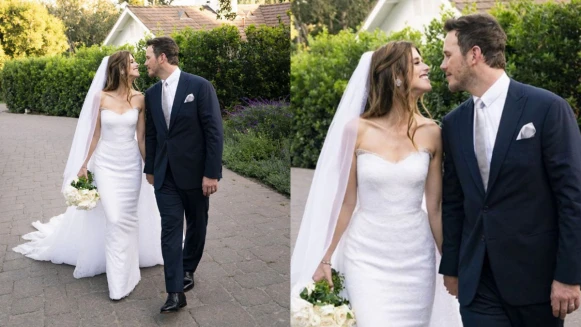 39歲星爵克里斯普瑞特低調再婚！甜娶阿諾女兒加州辦婚禮，絕美婚照曝光