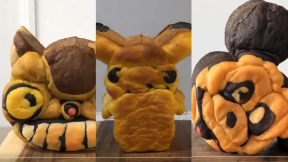 外觀整組壞光光！超崩壞的小熊維尼、皮卡丘、龍貓公車造型麵包，切開後內部居然這麼萌