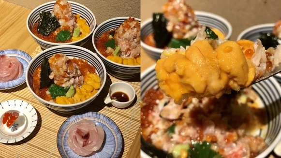 日本橋海鮮丼つじ半 X 宗家源吉兆庵 推出七夕情人節套餐，奢華的 珠寶盒海鮮丼搭配浪漫玫瑰刺身，甜點獨家升級「金魚水羊羹」