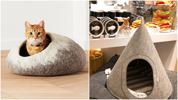 Crate and Barrel首度引進寵物系列！手工羊毛氈帳棚窩爆炸可愛，快幫毛小孩的居家空間大升級