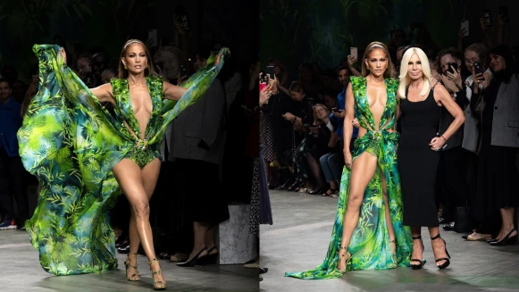 【米蘭時裝週】珍妮佛羅培茲壓軸走秀，Versace再次重現20年前經典火辣禮服