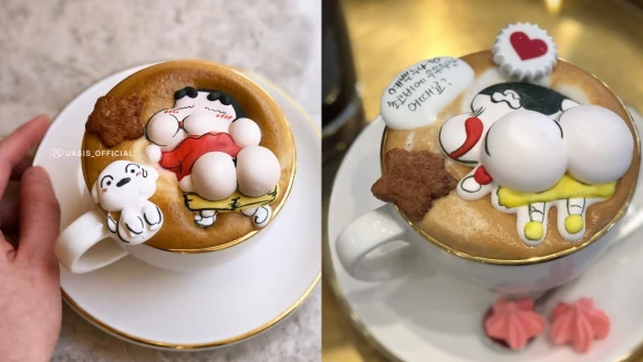好想戳蠟筆小新的兩顆大屁屁！韓國「漂浮卡通咖啡廳」造成IG暴動，少女心一秒融化～