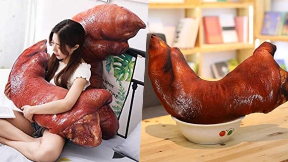 越抱越餓！吃貨必備「豬腳懶人抱枕」油亮光澤看起來美味度一百分