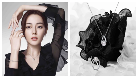 迪麗熱巴代言MIKIMOTO美炸，戴上M Collection新作品既優雅又有個性。