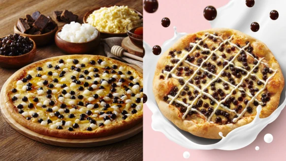 必勝客、達美樂同步祭出「黑糖珍珠比薩」！這一波新口味太狂，珍奶控敢挑戰嗎？