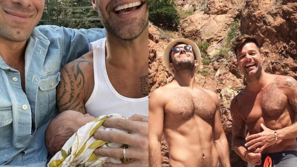 47歲性感天王瑞奇馬汀再度當爸!與帥老公IG曬兒子萌照,升格一家6口幸福家庭