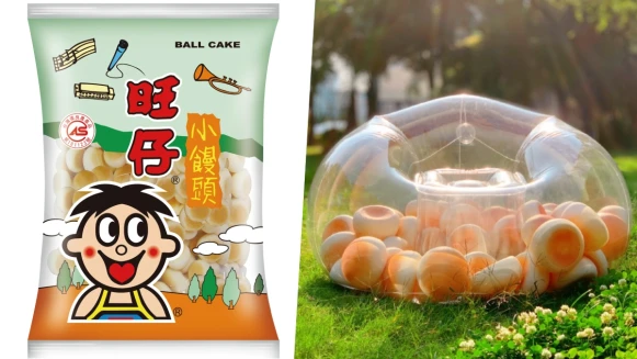 吃貨專屬沙發！旺旺推出「旺仔小饅頭沙發」一顆顆超逼真的小饅頭，看起來太好吃了