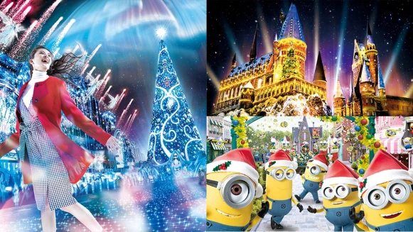 【2019日本環球影城】聖誕節必朝聖！30公尺高水晶聖誕樹、霍格華茲奇幻光雕秀，記得捕捉聖誕帽小小兵