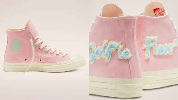 連鞋底都佈滿小花圖案！Converse X GOLF le FLEUR*聯名系列再推粉色毛呢感Chenille帆布鞋