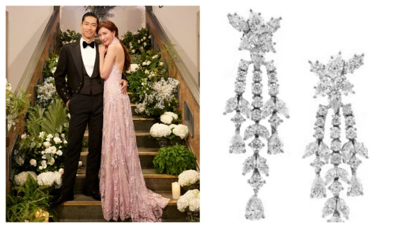 原來志玲姐姐也愛 Harry Winston，台南喜宴送客與 After Party 戴的鑽石耳環真是美翻了！