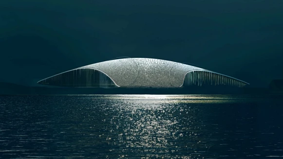 凝結鯨魚拍打海面的震撼瞬間！挪威在北極圈內打造最美賞鯨景點「The Whale」