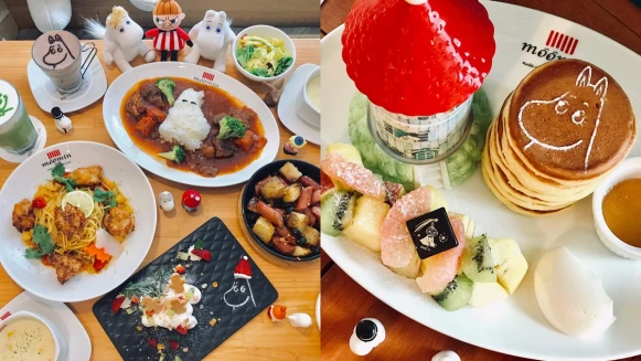最萌的聖誕大餐！Moomin Cafe嚕嚕米主題餐廳推「聖誕跨年套餐」，期間限定巧克力樹幹蛋糕、免費贈送限量紀念盤