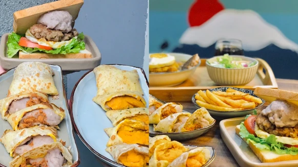 【北門美食】《富士山の豬》超人氣早午餐，必點芋泥蛋餅、芋泥手打豬肉三明治
