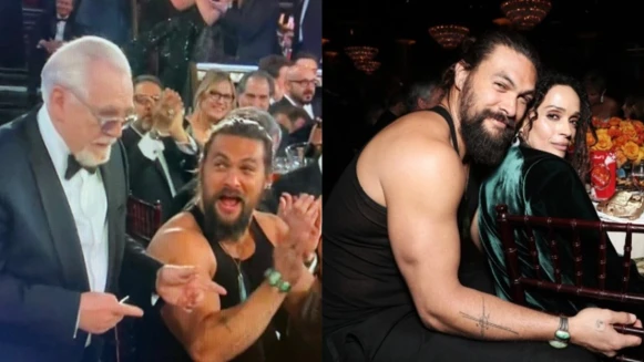 2020金球獎最養眼瞬間!「水行俠」傑森摩莫亞脫外套大秀性感手臂,原來都是為了愛妻