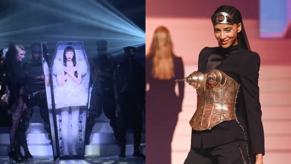 【巴黎高訂週】「時尚頑童」Jean Paul Gaultier畢業作用「葬禮」開場，短裙女模從棺材中復活，幽默呼籲：高訂不死！