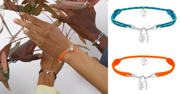 LV公益手鍊Silver Lockit開賣！潮流之神Virgil Abloh首度設計，LV鎖頭配粗鎖鏈和螢光繩真的夠潮，甜甜價必收～