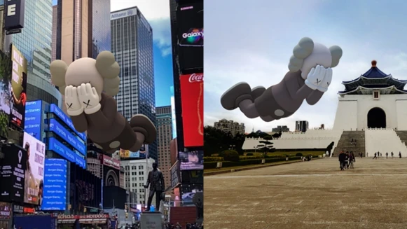 KAWS漂浮在台北中正紀念堂啦！結合AR擴增實境，下載APP就能和巨型COMPANION公仔合照