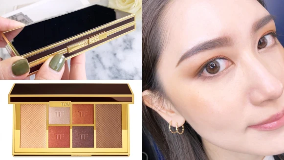 TOM FORD 2020「最上鏡奢華眼頰盤」宛如精品的手拿包設計，一次就有4色眼影與打亮、修容，上妝一盤搞定