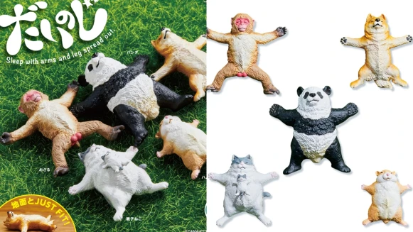 放鬆到極限！日本推「仰躺動物」扭蛋，超療癒睡姿想跟著一起睡