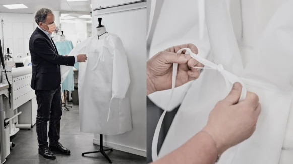 LV巴黎服裝工坊改為「防護衣工坊」，20位志願工匠無私付出、手工縫製，每晚派送到前線醫院！