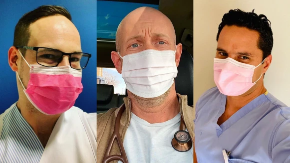 男生也可以戴粉紅色口罩！顏色沒有性別之分，國外男護士都戴起來了