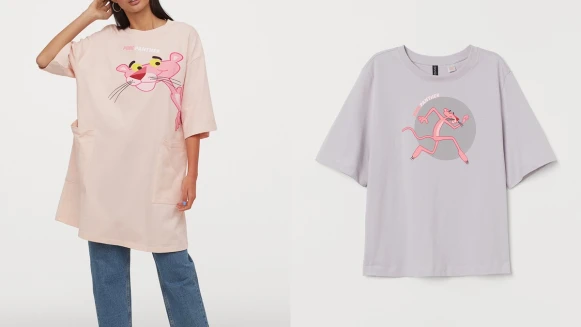 粉色穿搭入手指南！ H&amp;M Divided推出粉紅頑皮豹聯名系列，條紋上衣、丹寧外套、荷葉洋裝都是春夏衣櫥必備